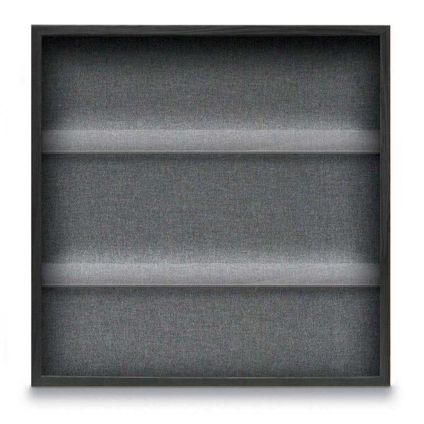 Outdoor Enclosed Combo Board, 48"x36", Satin Frame/Blue & Rubber